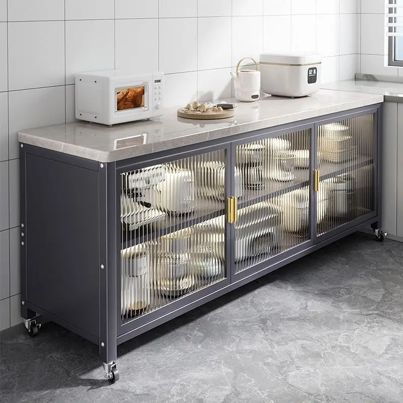 New Rock Plate Sideboard, Thickened Multi-layer Kitchen Storage Cabinet, Multifunctional Shelves for Dining Room Buffet Cupboard