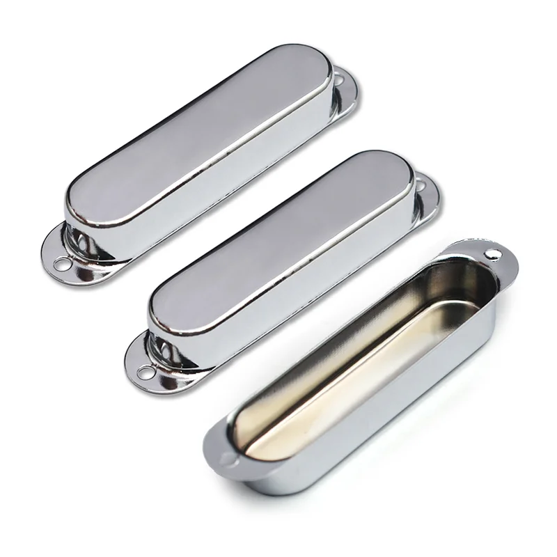 Cubiertas para pastilla de guitarra selladas cromadas, cubierta para pastilla de bobina única cerrada para pastilla ST Stratocaster, 3 uds.