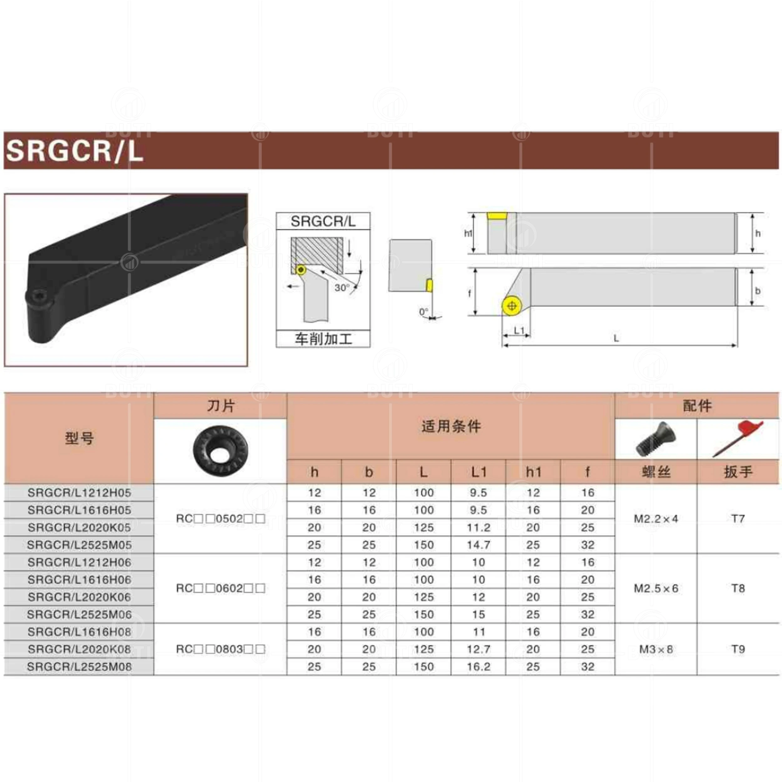 DESKAR 100% Original SRGCR1212 SRGCR1616 SRGCR2020 SRGCR2525 CNC Lathe Arbor SRGCR SRGCL External Turning Tools Holder Cutters