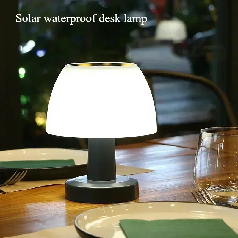 Outdoor Modern Home Garden Decoration Solar Charging Cordless Lamp Restaurant Solar Led Table Lamp For Outdoor Bar Restaurant