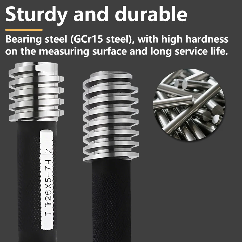 GULING 7H TR Type Trapezoidal Thread Plug Gauge MeasureTool Tr8-Tr30 High Quality GOAnd NOGOTr8 10 12 14 16 18 20 22 24 26 28 30