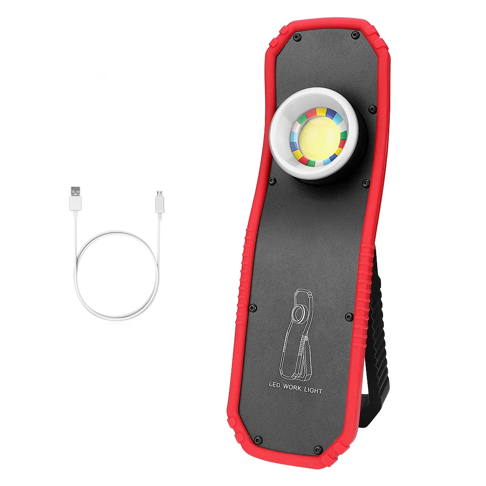 Draagbare Led Cob Zaklamp Zaklamp Usb Oplaadbare Magnetische Lantaarn Camping Hangende Haak Lamp High-Low Modi Verlichting Werklicht