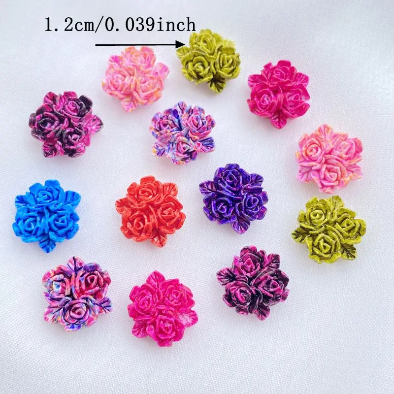 40Pcs Mixed Nail Art Resin Cartoon Little Rose Designer Charms Rhinestones DIY Craft For Nail 3D Decorations Jewelry