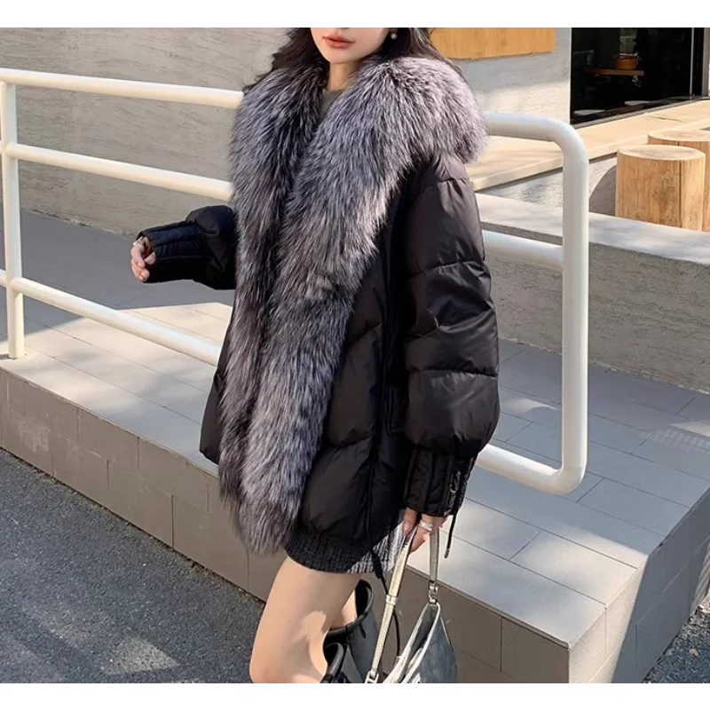 Winter Coat Female 90 Goose Down Parka Coats Hair Collar Detachable Outerwears Warm Fashion Elegant New in Coats