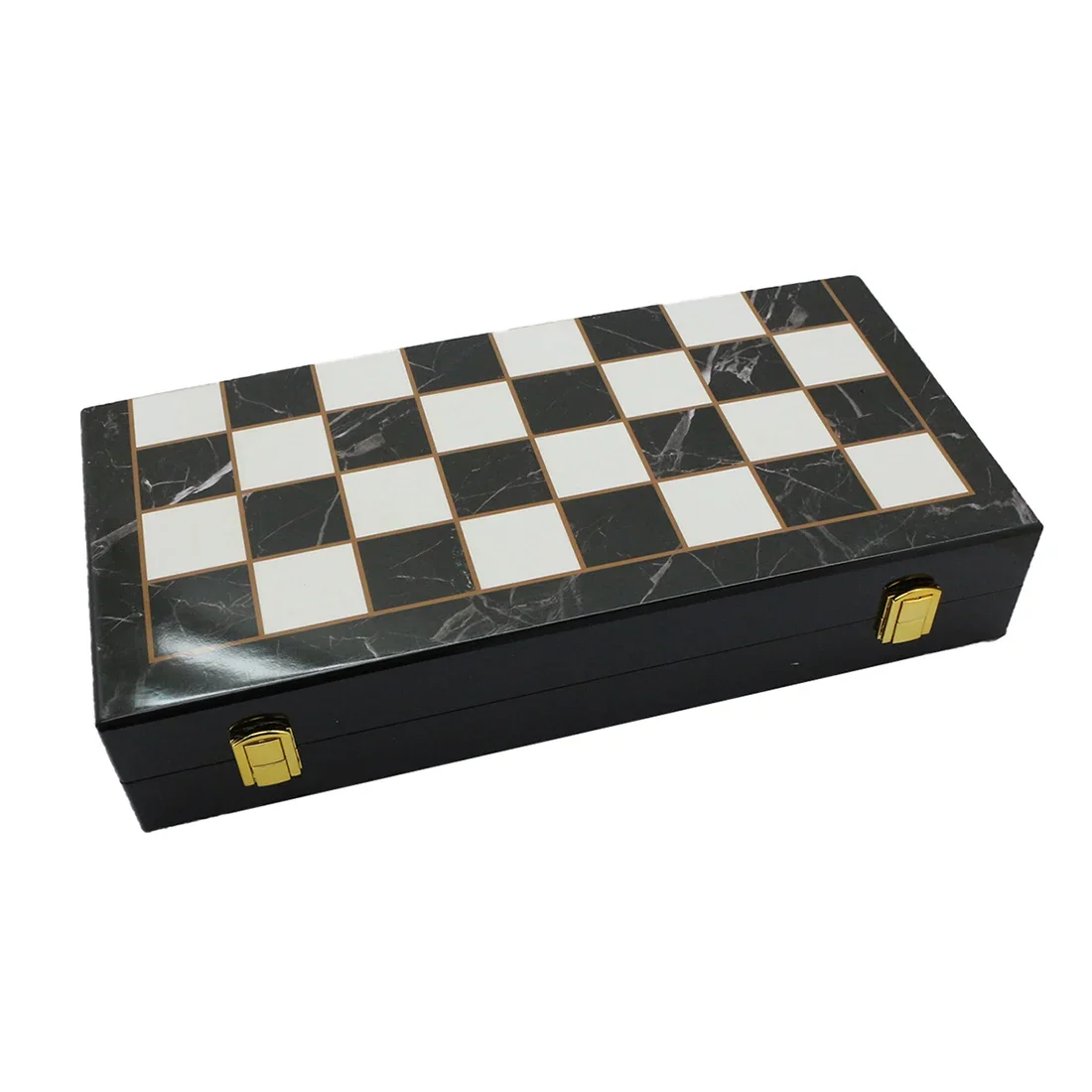 14 Inches Marble Chess Set felted Board Chrome Plated Boxed Customizable Metal Chess Pieces Figures Set