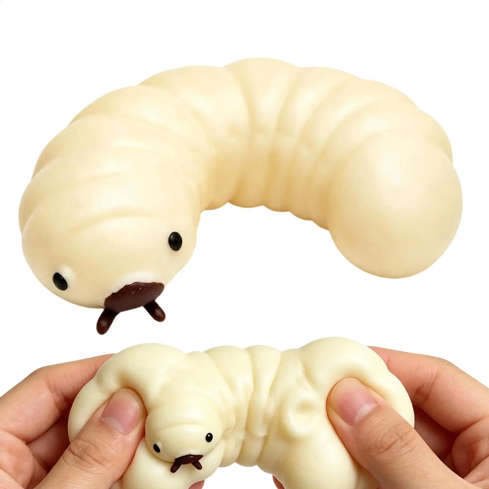 Caterpillar Squeezable Toy Realistic Soft Gum Cricket Prank Toy  Sensory Tension Anxiety Relief Anti-Stress Toy for Kids Friends
