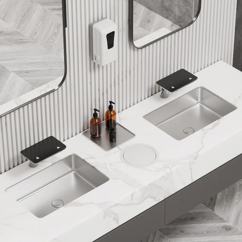 Countertop automatic induction soap dispenser all-in-one machine, commercial bathroom two-in-one faucet type, foam hand