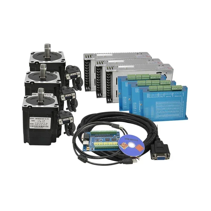 

3axis/4axis Closed Loop Stepper Kit Nema 34 Motor 4.5N.m+Servo Driver HBS860H Linear