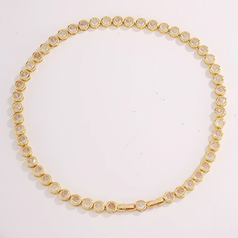 ZAKOL Luxuriöse, zierliche, glänzende, farbenfrohe Zirkon-Tennis-Choker-Halskette für Frauen, eleganter, funkelnder Kristall-Schmuck für Hochzeiten und Partys – Detail 14