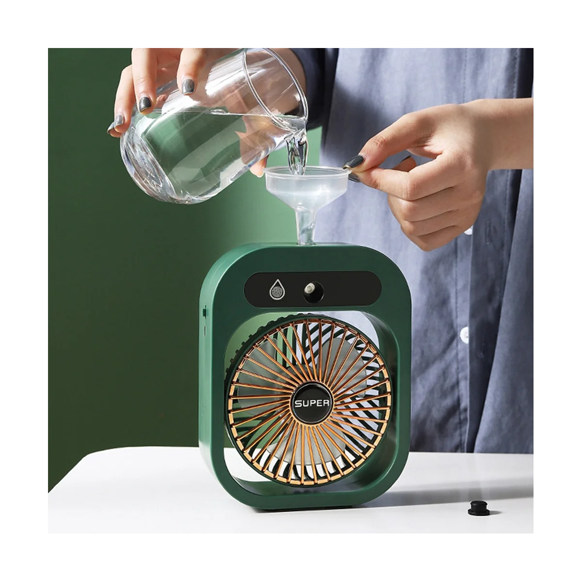 Ventola di condizionamento ventola di nebulizzazione da scrivania raffreddamento umidificatore ricaricabile USB ventola di spruzzo portatile con 3 velocità del vento per la casa A