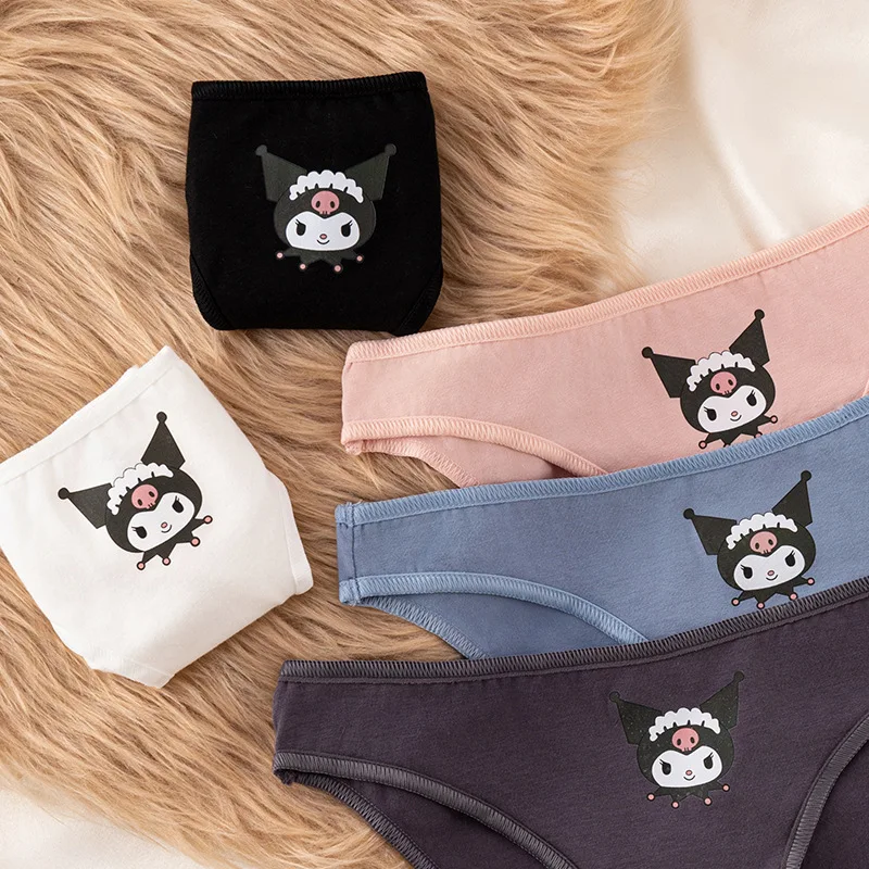 

Sanrio Kuromi Underwears Panties Cartoon Cute Girls Sexy Cotton Panties Comfort Breathable Traceless Midriff Triangle Pants