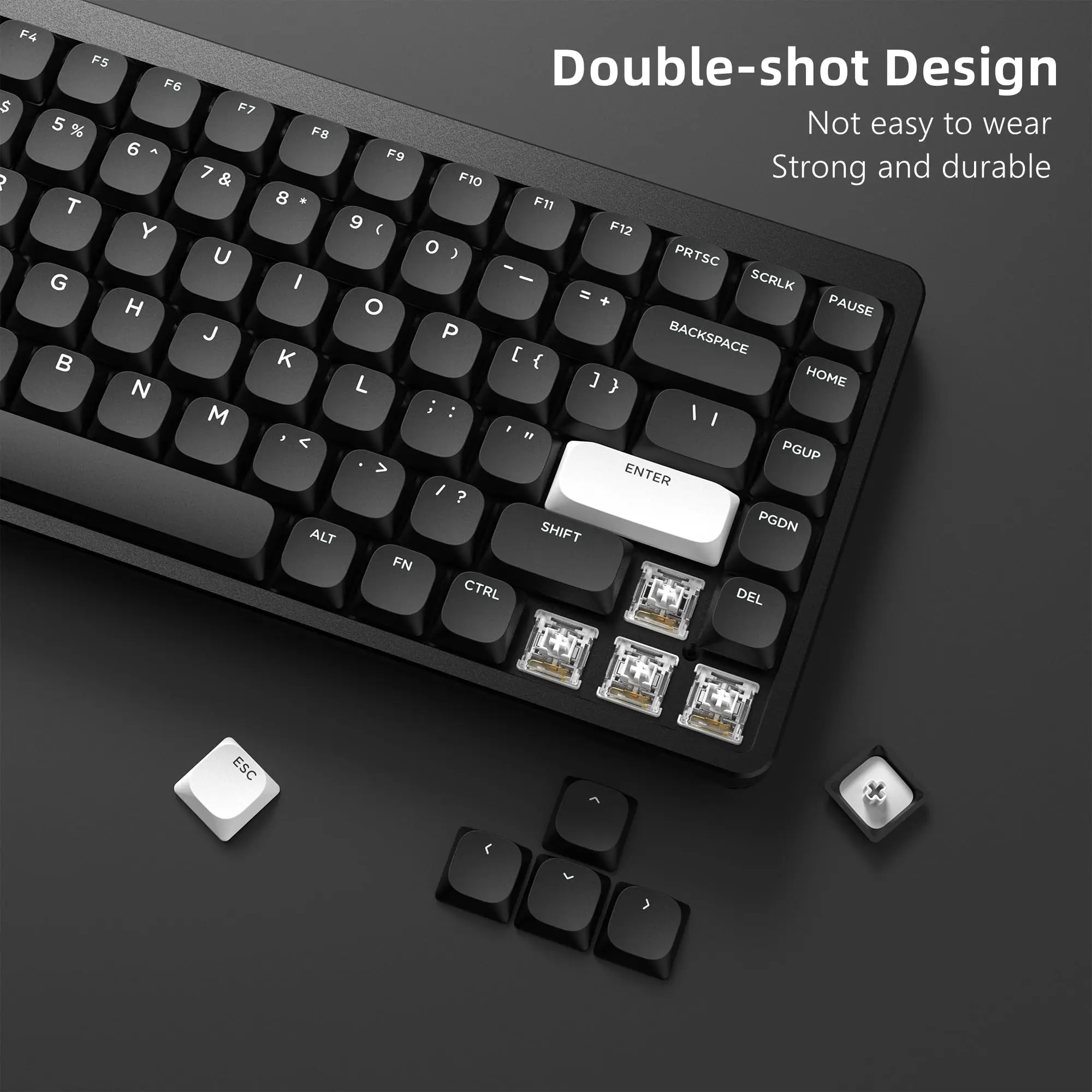 Low Profile Slim คีย์บอร์ด Keycaps 129 คีย์โบว์/WOB Double Shot PBT Keycap สําหรับ Gateron Cherry MX Switch Mechanical Gamer คีย์บอร์ด