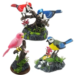 Electric Singing Voice-Activated Simulated Bird Toy Musical Parrot Magpie Model Electronic Pets Rockery Garden Decorations