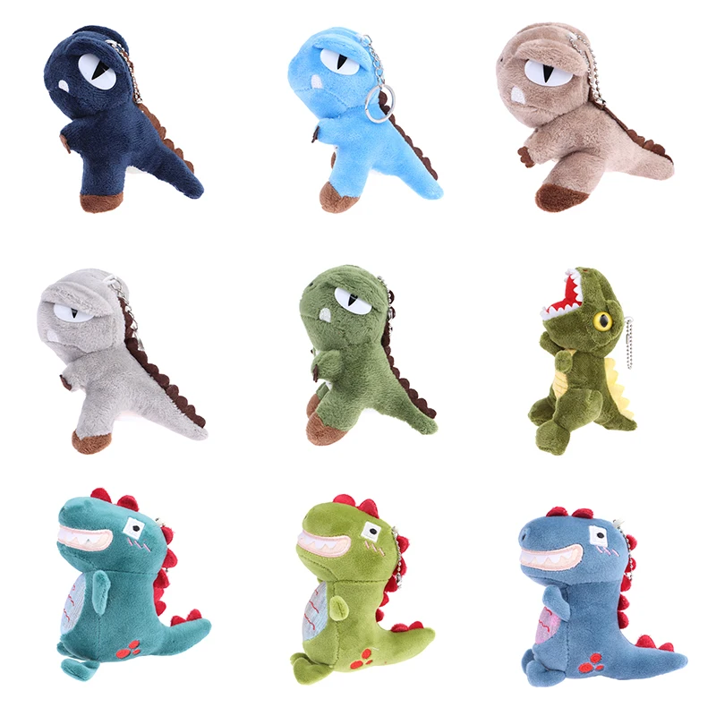 Juguetes de peluche de dinosaurio de 14cm, llavero bonito de dibujos animados de tiranosaurio, muñecos de peluche, llavero para niños, regalo de cumpleaños y Navidad