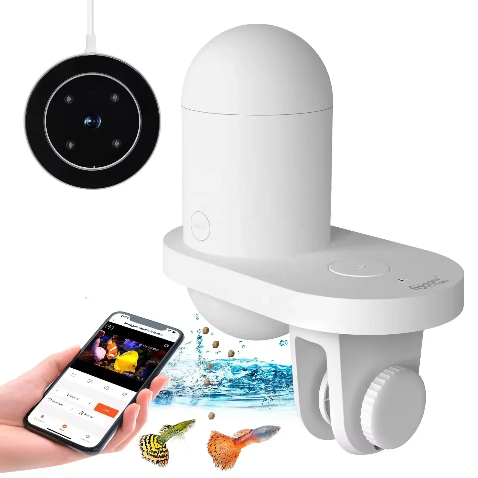 Automatic Fish Feeder With Camera Visual Tank Food Dispenser Timing Quantitative Wifi APP Intelligent for Aquarium  tools