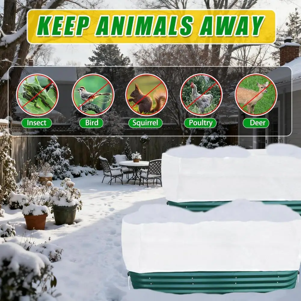 Frost Protection for Vegetables Garden Raised Bed Cover with Insulated Liner Adjustable Drawstring Frost Cloth for Outdoor