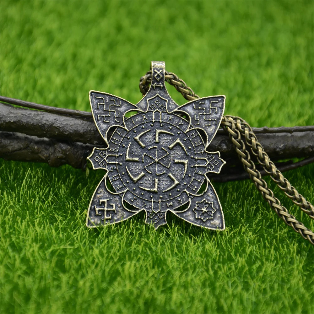 Nostalgia Russia Star Kolovrat Slavic Pendant Symbols Amulet Protection Wicca Charms Necklaces & Pendants