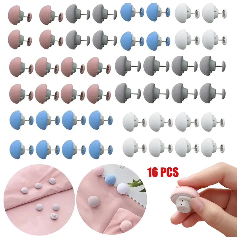 

16pcs/box BedSheet Quilt Clip One Button Unlock Duvet Cover Fastener Clip Anti Slip Blanket Buckle Quilt Holder Fixator Grippers