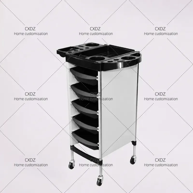5 Tier Hair Salon Trolley Barber Cart Storage Rack for Perm Dye Tools Professional Beauty Equipment Wholesale