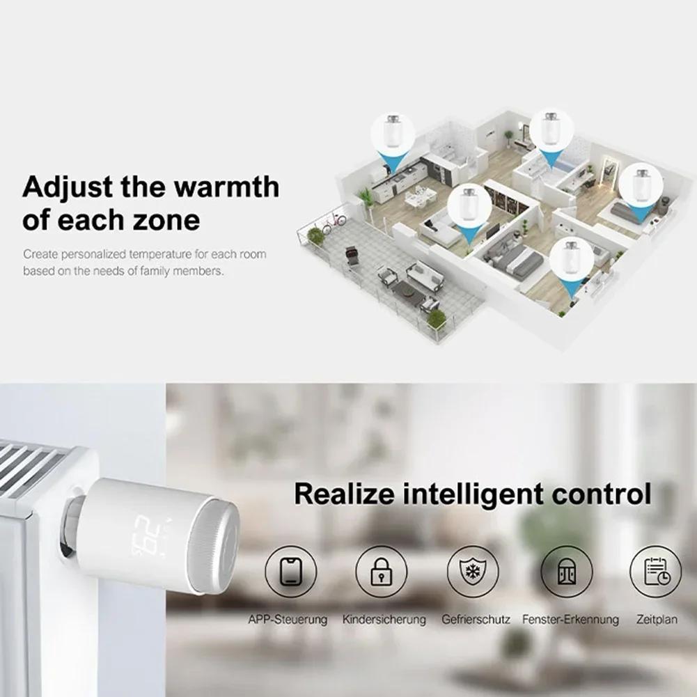 For ZigBee Smart Thermostat TRV Radiator Valve Programmable Radiator Controller For Home Improvement Tool Accessory