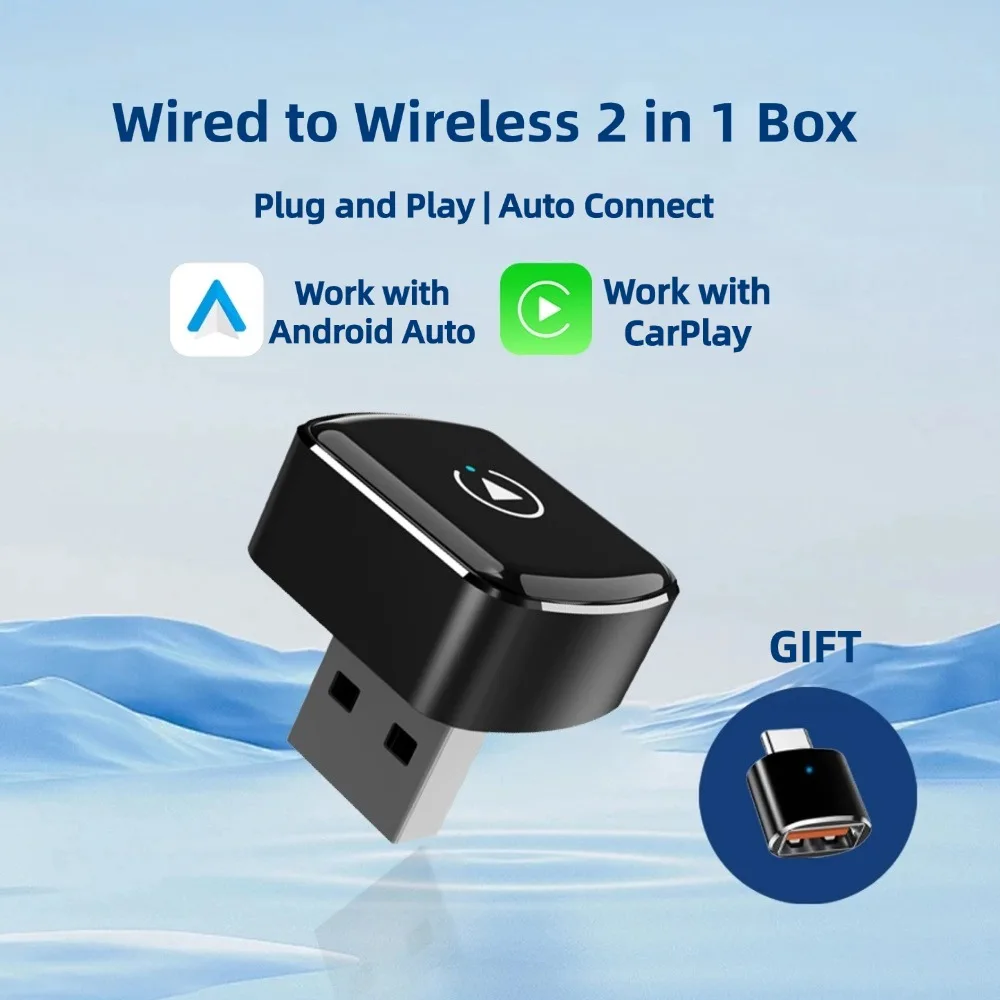 

Беспроводной адаптер CarPlay Android Auto USB Dongle Автомобильный мини-бокс Plug And Play Универсальный для VW Toyota Nissan Honda Ford