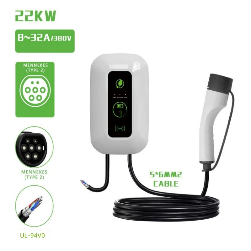Manufacturer 22kW EV Charger Wallbox OCPP Level 2 CCS Interface Standard New 3 Phase Type 2 16A 32A Car Charging for EV AC Cars