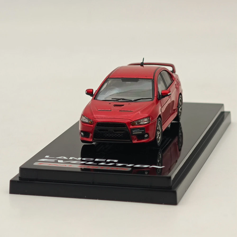 Hobby Japón 1:64 Lancer Evolution X Final Edition con modelo de exhibición de motor Rojo Metálico HJ 642053 Colección limitada de coches AR Diecast