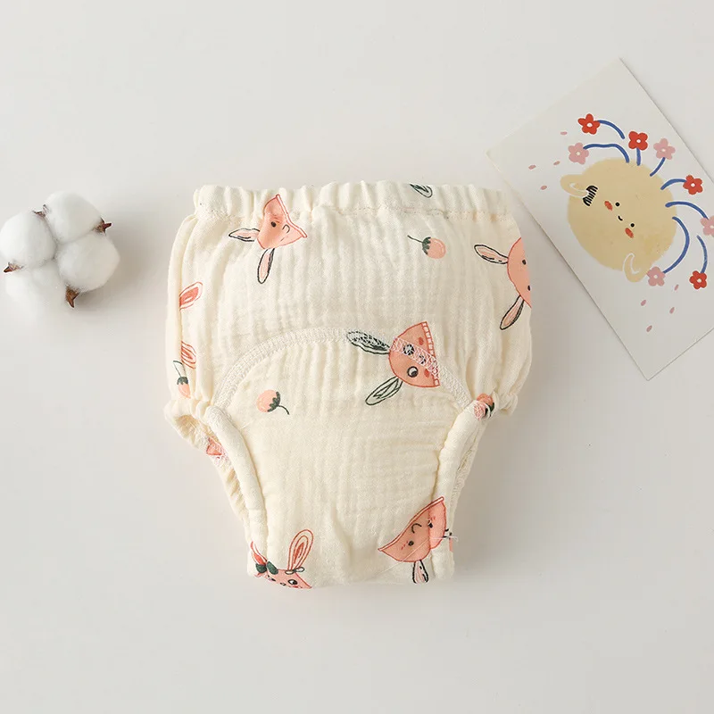 Washable Baby Training Pants Cotton Diapers Bubble Gauze Nappy Breathable Reusable Children's Underwear Toddler Cloth Diapers