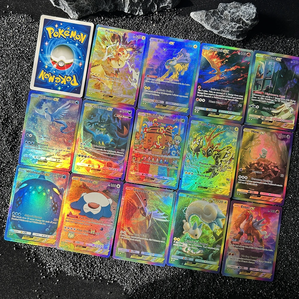 1 SZT./14 SZT. Karty do samodzielnego montażu PTCG Pocket English Collection, Darkral Crobat Dragonite Raikou Entei Dugtrio Ex, klasyczne karty do gry anime