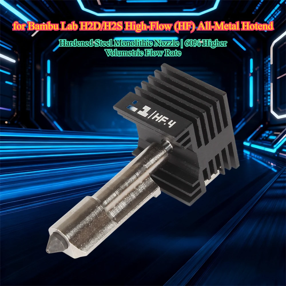 لمجموعة Bambu Lab H2D/A1/A1 Mini Hotend - فوهة فولاذية صلبة CHT عالية التدفق 0.4/0.6/0.8 مم ترقية جميع المعادن للطباعة السريعة