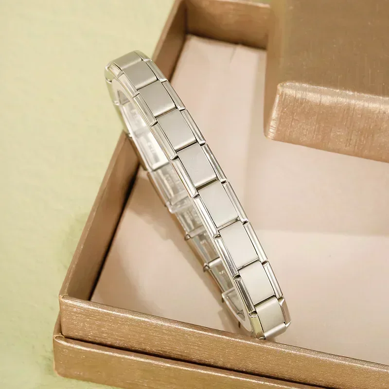 Hapiship 2024 New Top Sell Women Girls Fashions High Quality Matte Charm Links Bracelet Stainless Steel Making DIY Jewelry DJ909 image 2