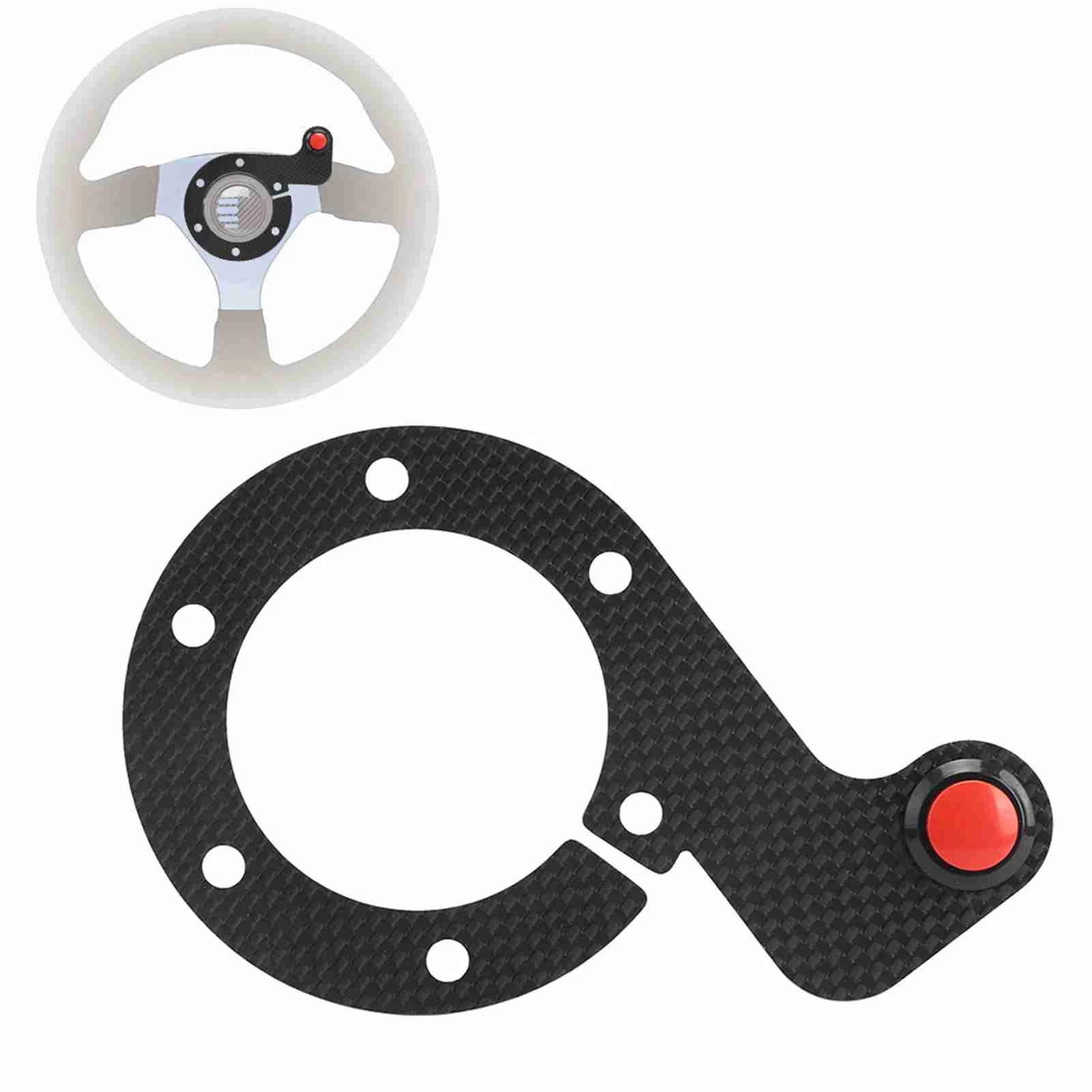 Carbon Fiber External Horn Button Kits (Single Button, 6 Bolts Steering Wheel, for MOMO/OMP/Nardi/Sparco) - Durable view 3