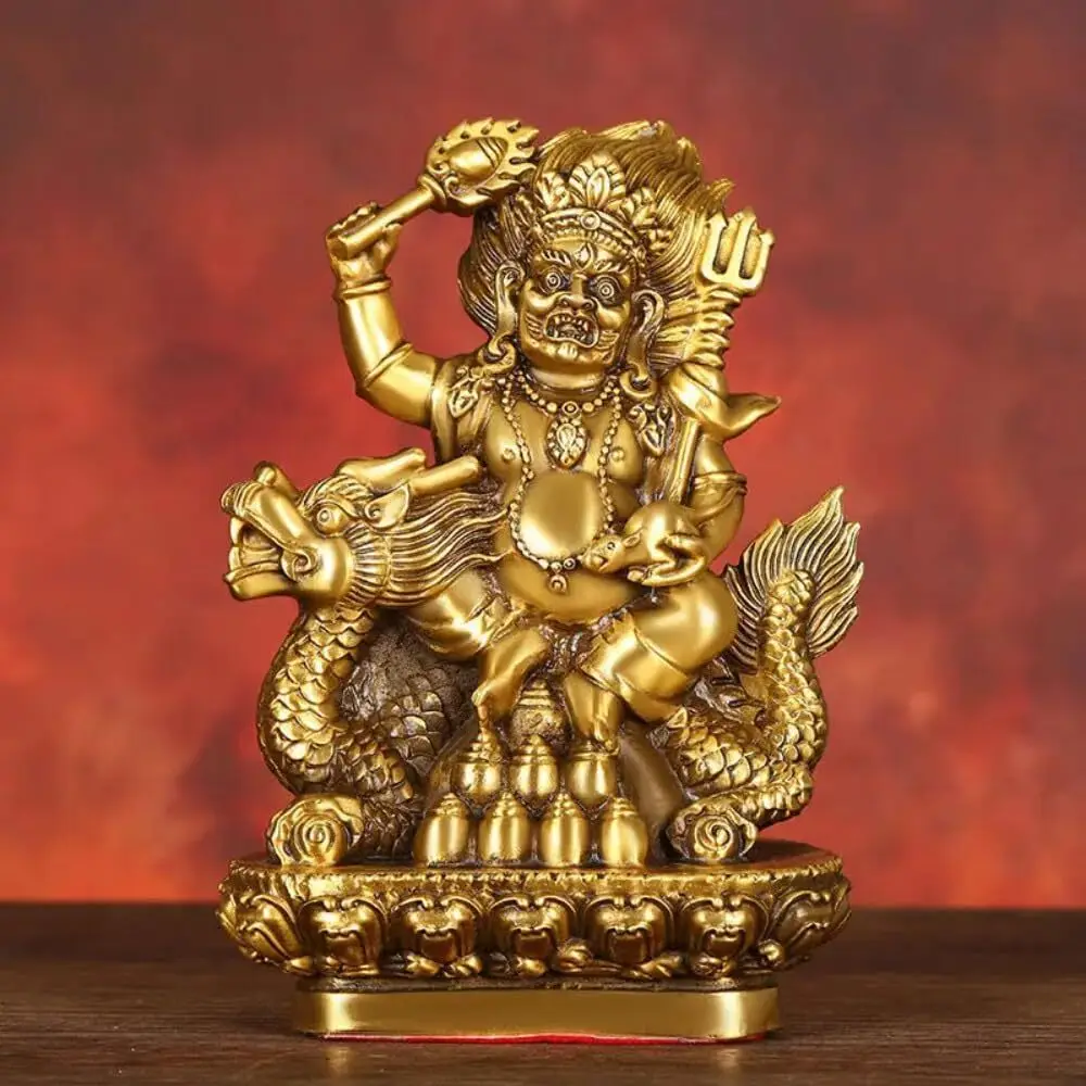 

16cm Chinese Copper God of Wealth Ornaments Buddha Statue Home Bronze Statue