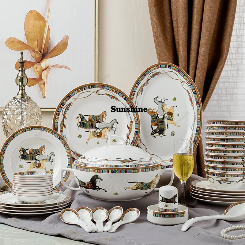 Ceramic tableware set Jingdezhen bone china dishes Western-style ceramics dishes