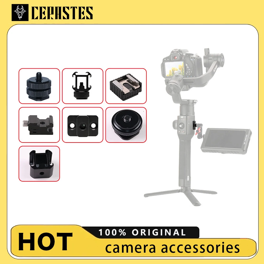 

1/4 Hot Shoe Mount Holder Dual Nut Cold Shoe Adapter Bracket For Double-Layer Camera Hot Shoe Adapter Action Camera Accessories