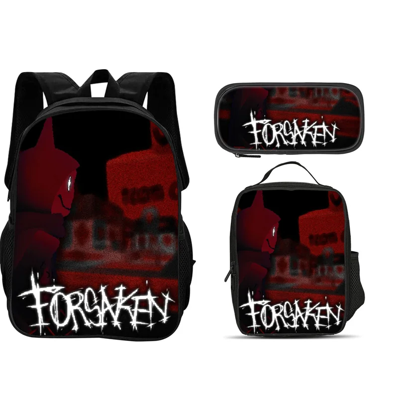 Forsaken 3Pcs Set Backpack for Kids Boys Girls Students School Bag +Lunch Bag+ Pencil Case Lightweight Large Capacity