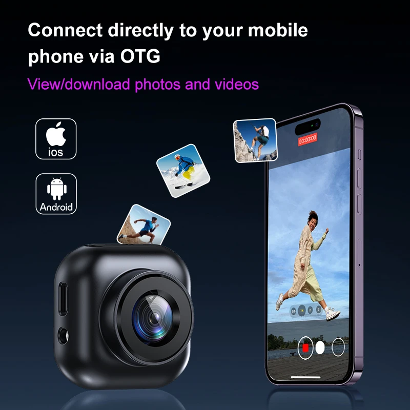 Lenovo 2K Cross-Border HD Thumb-Sized Action Camera Ultimate Gadget for Recording Videos Cycling Diving Wearing Around Your Neck