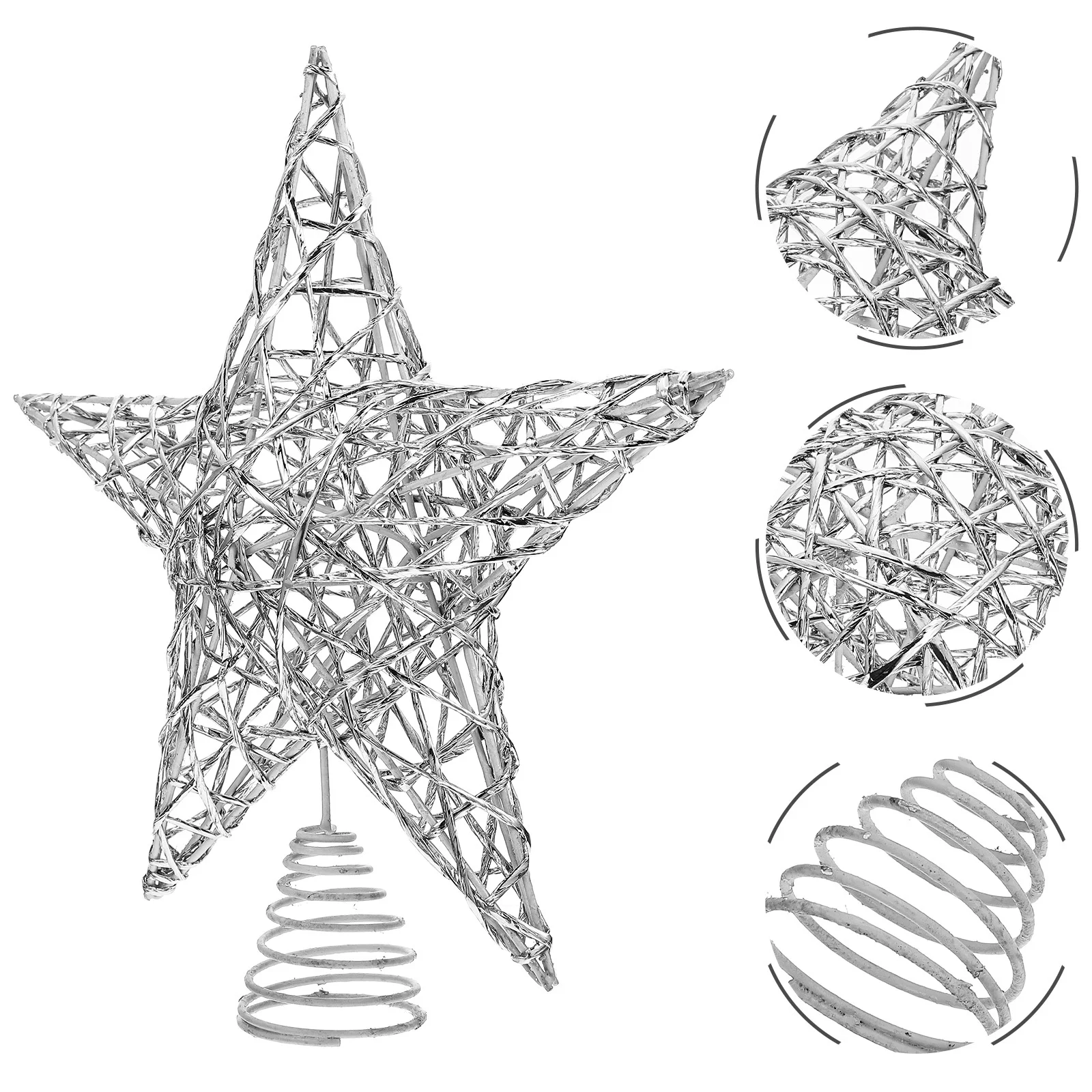 

Creative Iron Christmas Tree Topper Star Xmas Treetop Decoration Pentagram Star Ornament Xmas Tree Ornament