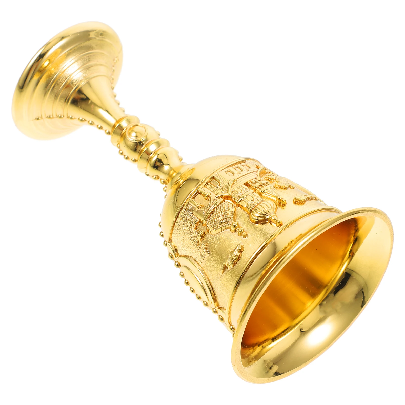 

Retro Glass Zinc Alloy Castle Cup Embossed Vintage Style Decorative Drinking Juice Yogurt Goblet Elegant Metal Small Tea