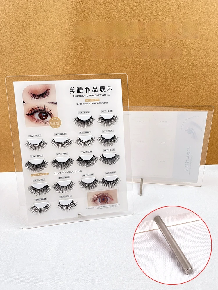 False Eyelashes Display Board Eyelash Extension Storage Rack Fake Eyelashes Try on Effect Exhibit Auxiliary Tools Display Stand