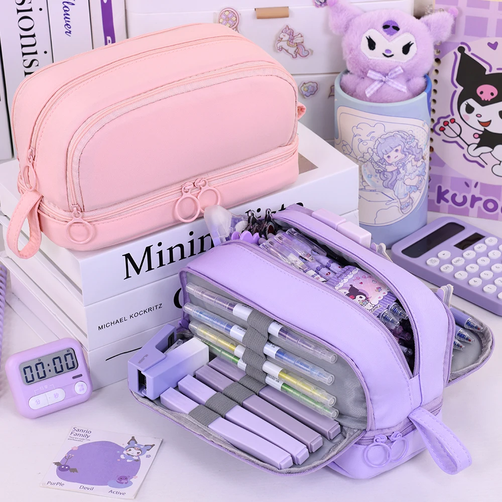 

4-слойный пенал, многослойный школьный канцелярский поставщик, сумка для хранения карандашей, перегородка, разделитель для ручек, сумка для ручек