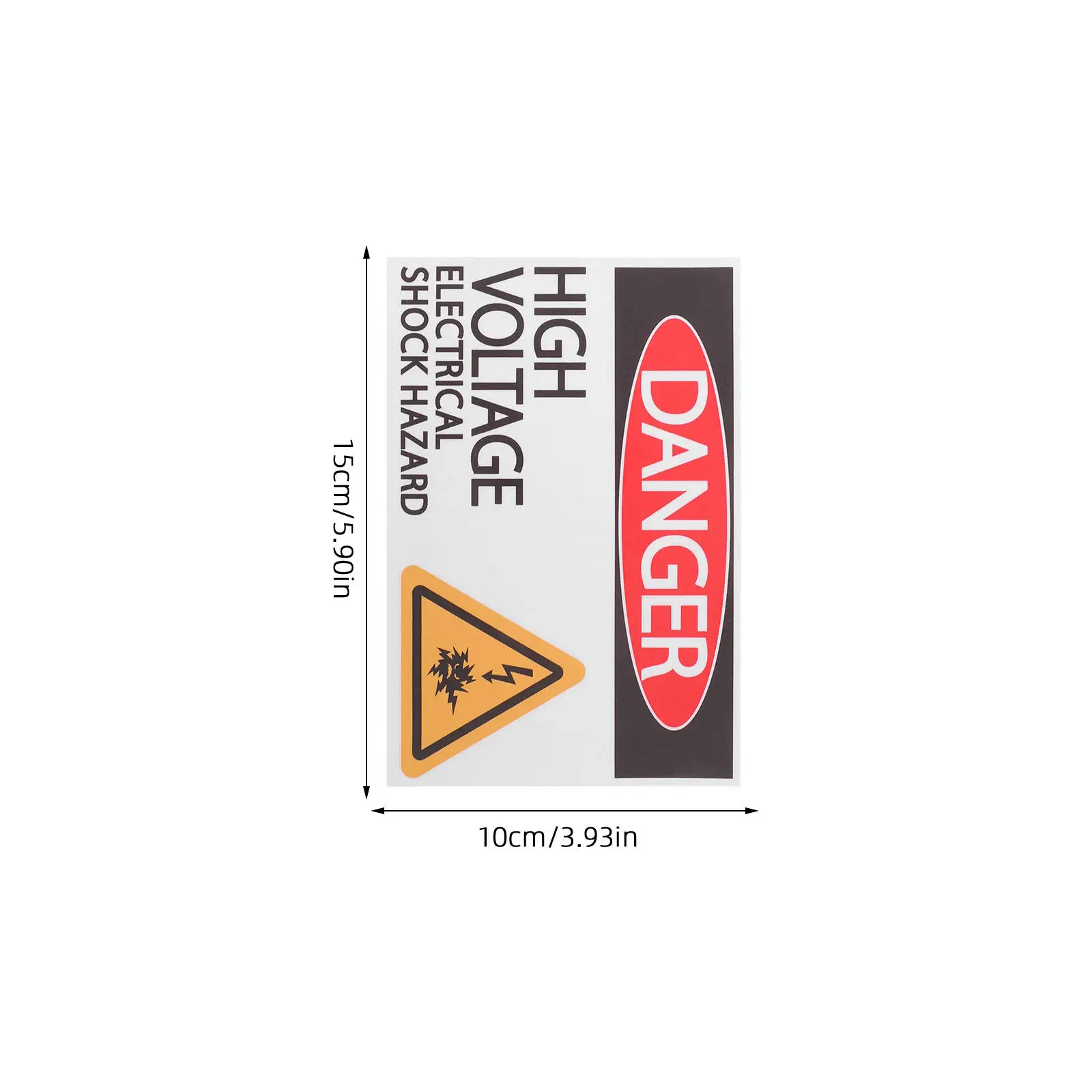 4Sheets High Voltage Warning Label Waterproof Vinyl Electrical Shock Hazard Stickers Industrial Panel Safety Decals for Work