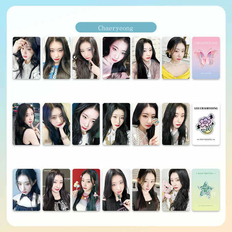 6Pcs/Set ITZY Ins Style Photocards Fashion Yuna Chaeryeong Lia Selfie Lomo Cards Double-sided Postcards Fans Collection Gifts