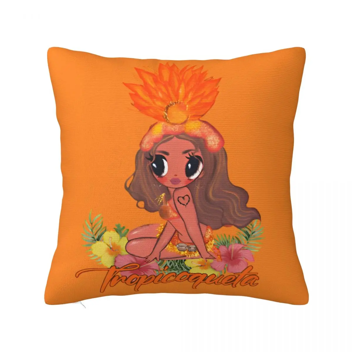 

Karol G Tropicoqueta Album Pillowcase Polyester Cushion Cover Decoration Latina Foreva Pillow Case Cover Home Square 40X40cm