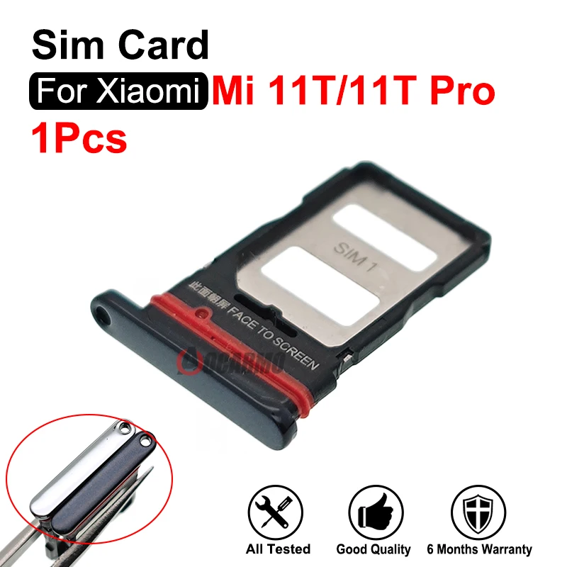 1Pcs For Xiaomi 11T Mi 11TPro Grey Silver Sim Tray Sim Card Holder Slot Replacement Parts