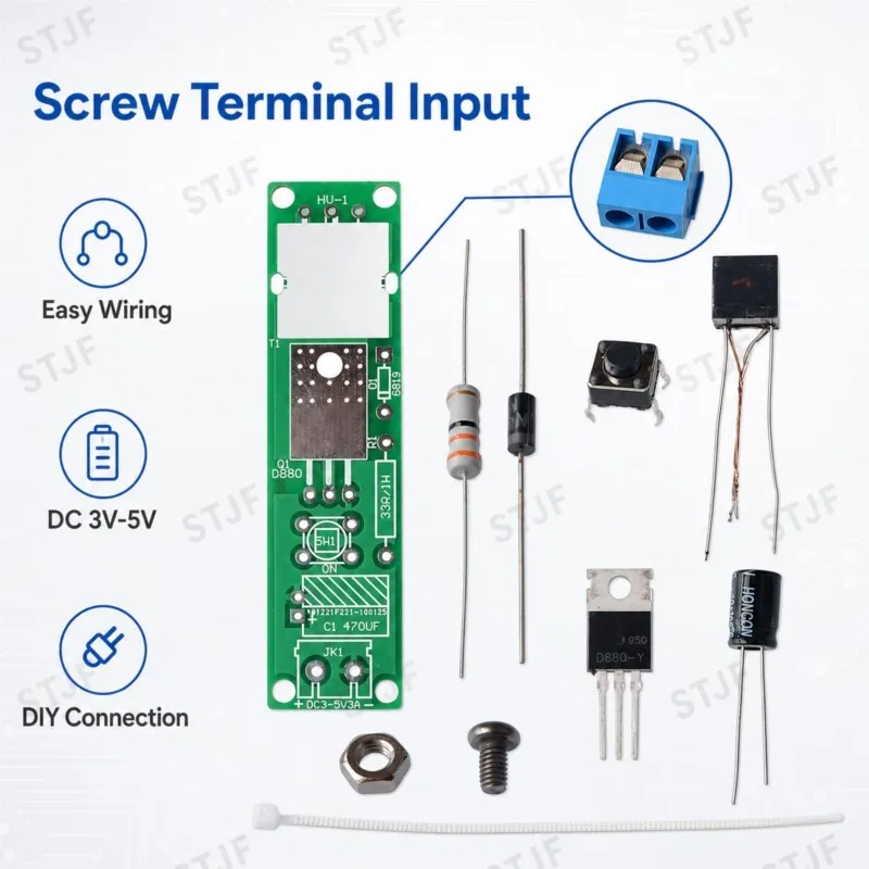 HV-1 High Voltage Igniter DIY DC3-5V DIY Kit High Voltage Generator Arc Igniter Lighter Kit for DIY Electronic Production Suite
