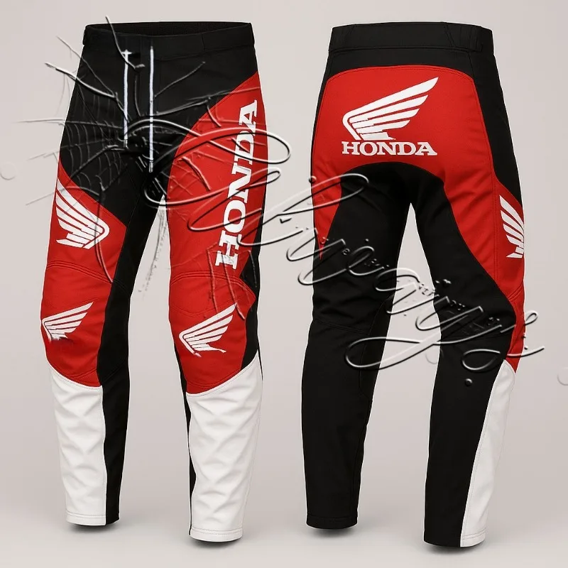 

2026 New Outdoor Cycling Fashion Design Honda Racing Pants Men's MOTO Off Road Mountain Bike Pants Breathable Sunscreen Pants
