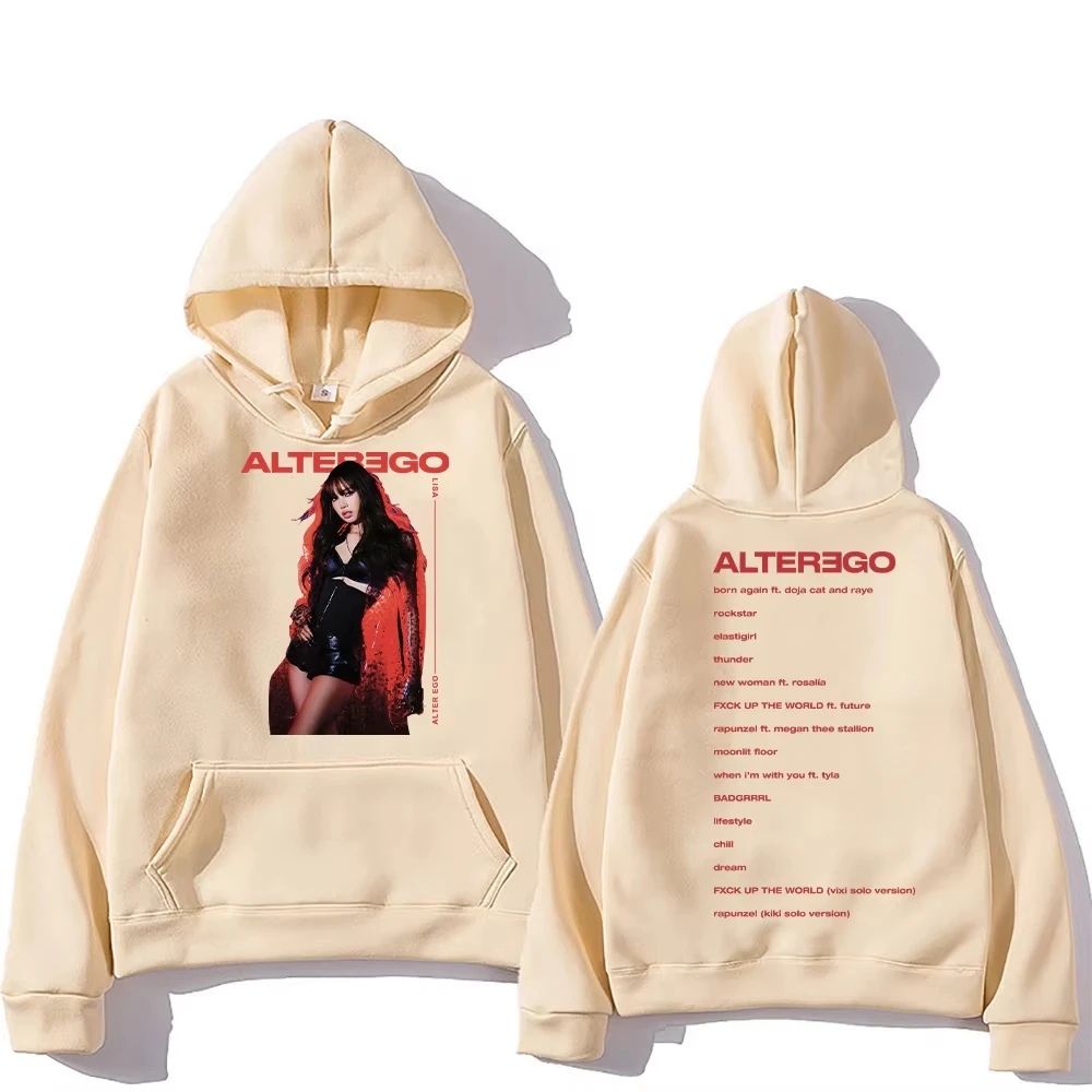 LISA Alter Ego Hoodies Kpop LISA ملابس جديدة للنساء والرجال موضة الجرونج الجمالية البلوز عادية Y2K الخريف الشتاء البلوفرات #5