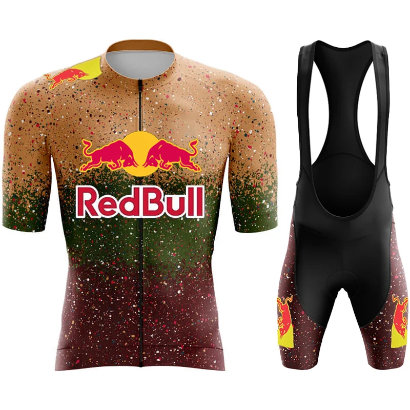 Men\'s Mtb Cycling Pants Equipment Man 2024 Bib Bikes Red Bull Bike Clothing Jerseys Team Jersey Set Shorts Laser Cut Costume Gel