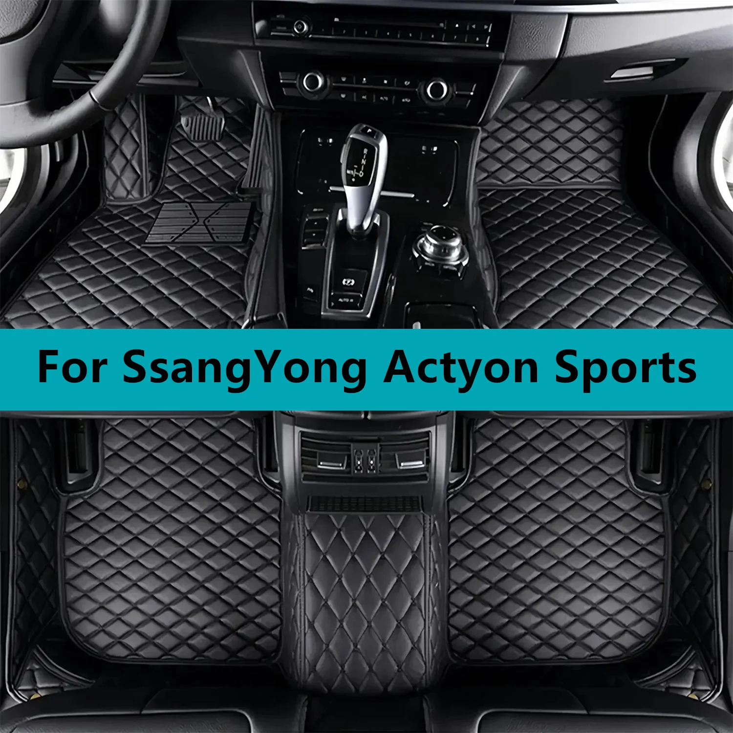 

Artificial leather Car Floor Mats For SsangYong Actyon Sports 2023 2024 2025 2026 2027 All Weather Waterproof Car Floor Mats